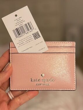 Kate Spade Madison Slim Patent Cardholder- Tutu Pink